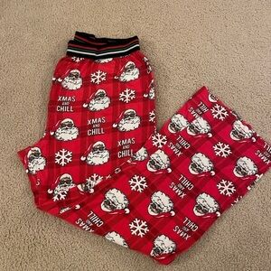 Xmas and Chill Santa Christmas Pajama Pants Size Large